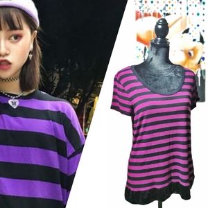 Womens Candy Striped Sequin Retro Top